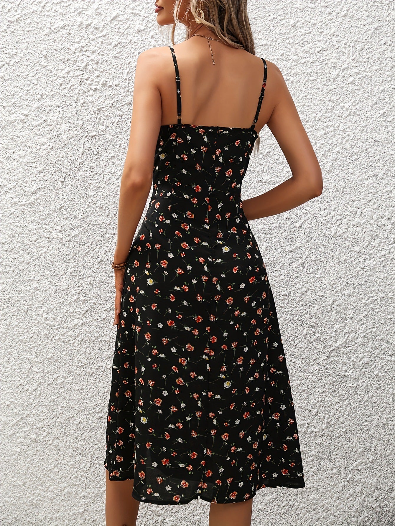 Dot Delight Slit Maxi Dress