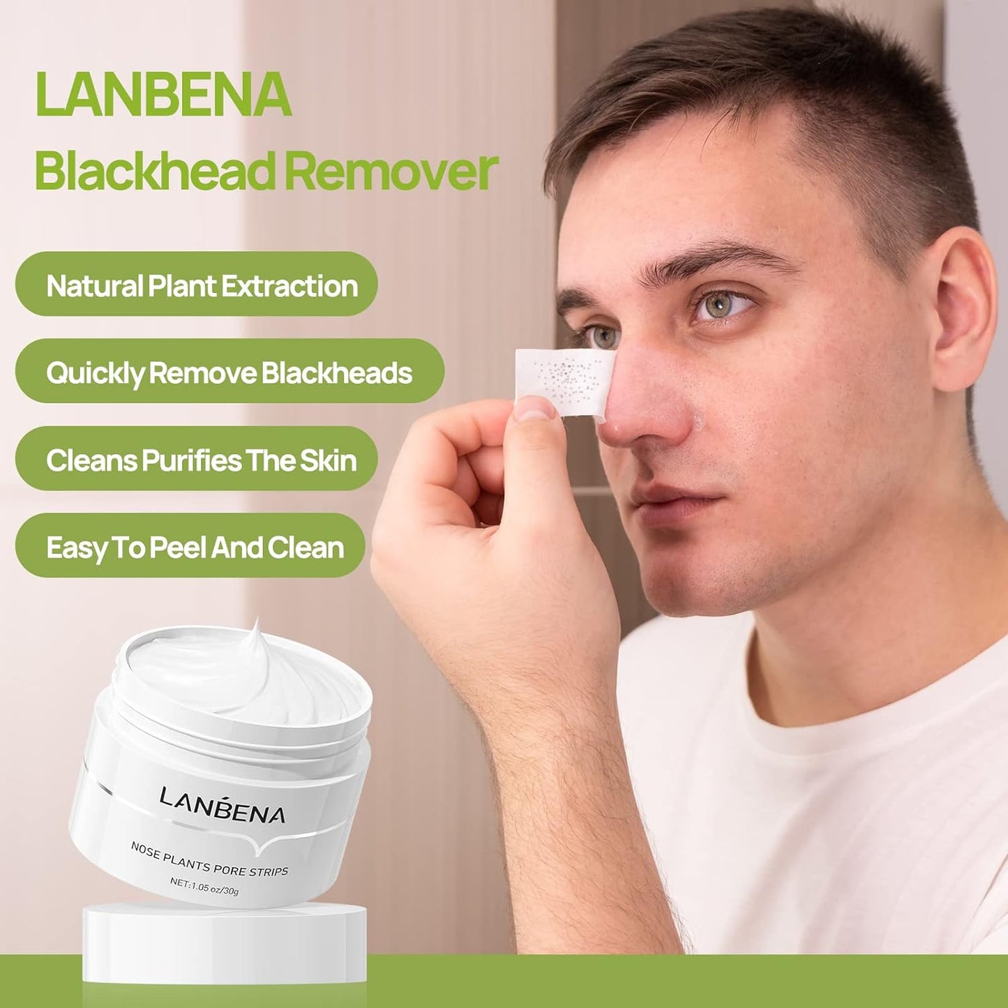 Plant based anti-pore nose strips