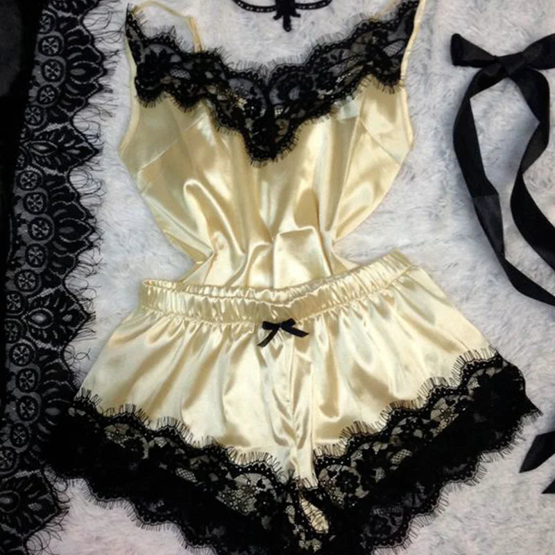 Sexy Satin Sleepwear Pajama Set