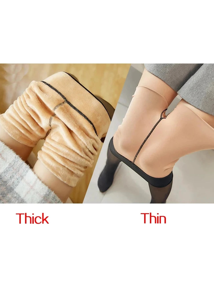 Translucent Elastic Thermal Leggings