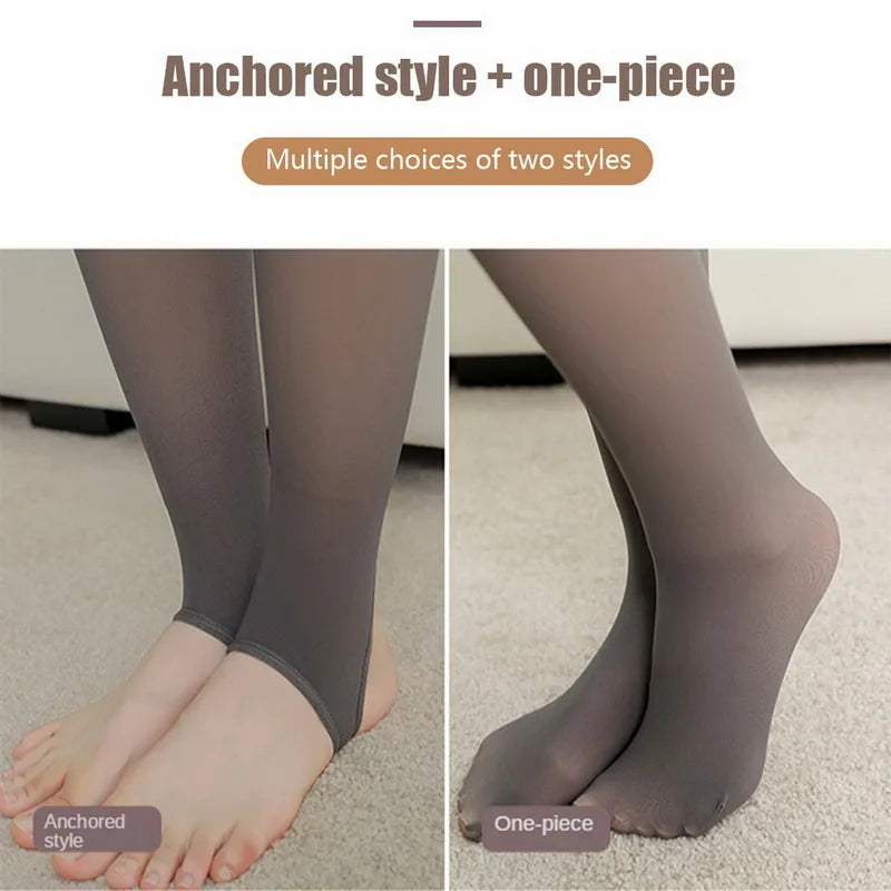 Translucent Elastic Thermal Leggings