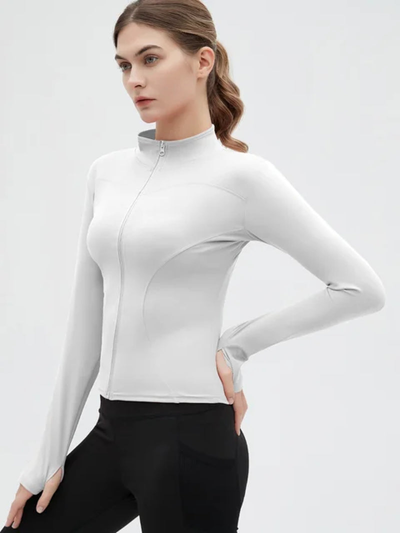 SUOTF Long Sleeve Yoga Shirt Women Zip Fitness Yoga Shirt Winter Warm Gym Top Activewear Running Coats Yoga Shirt Woman
