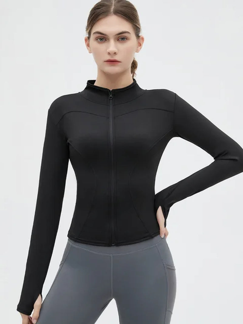 SUOTF Long Sleeve Yoga Shirt Women Zip Fitness Yoga Shirt Winter Warm Gym Top Activewear Running Coats Yoga Shirt Woman